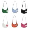 Large Capacity Flower Shoulder Bag Dumpling Shape Women Underarm Bag Half-moon Bag  Streetwear