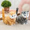 Fluffy Simulation Cat Plush Toy Cute Imitation Cat Plush Doll Plush Cats with Sound  Easter Gifts