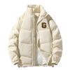 Hvit andedunsjakke Herre Vinter Fortykket Ståkragejakke Parplagg