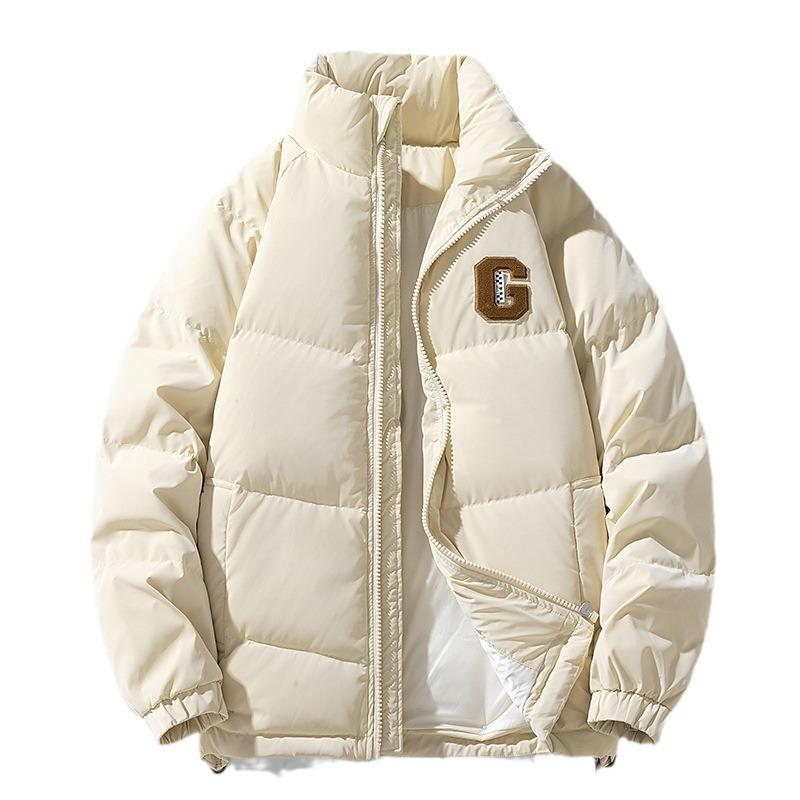 Hvit andedunsjakke Herre Vinter Fortykket Ståkragejakke Parplagg