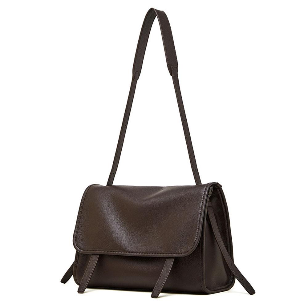New Solid Color Women s Shoulder Bag Vintage Style Messenger Bags Fashi Simple Design Large Capacity Tote Bags кофейный