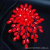12 Red Flower Brooch Pins for Women, Elegant Corsage Accessory with