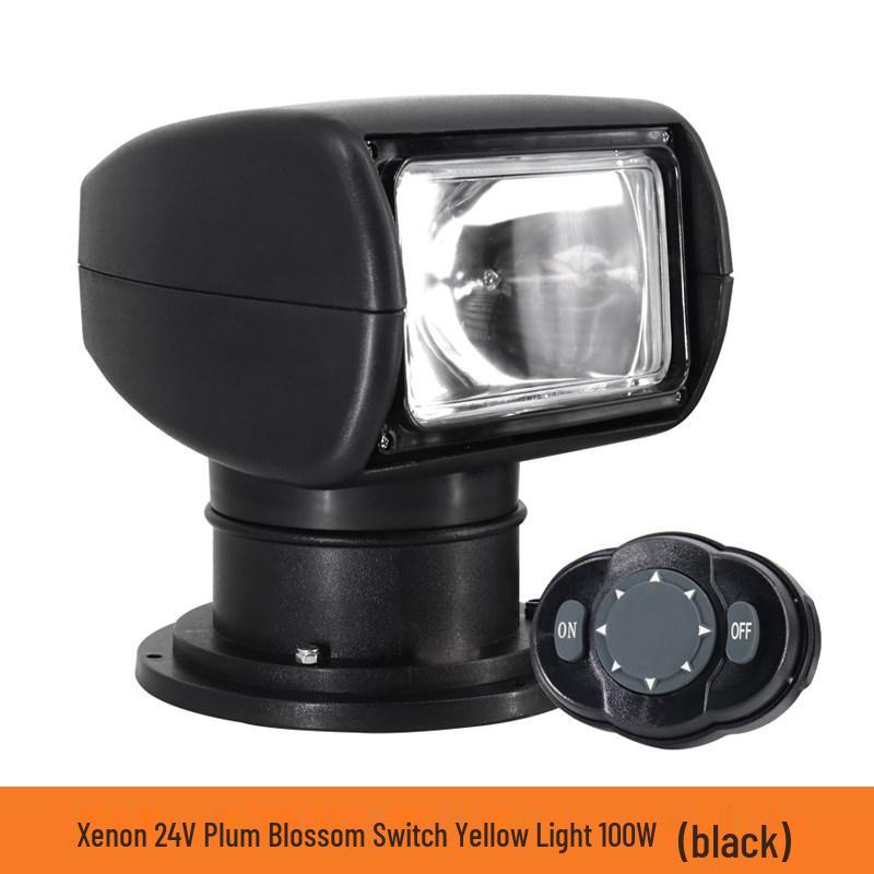 Rotatable Marine Remote Searchlight 12V/24V Xenon Halogen for Yachts & Speedboats - Super Bright Floodlight