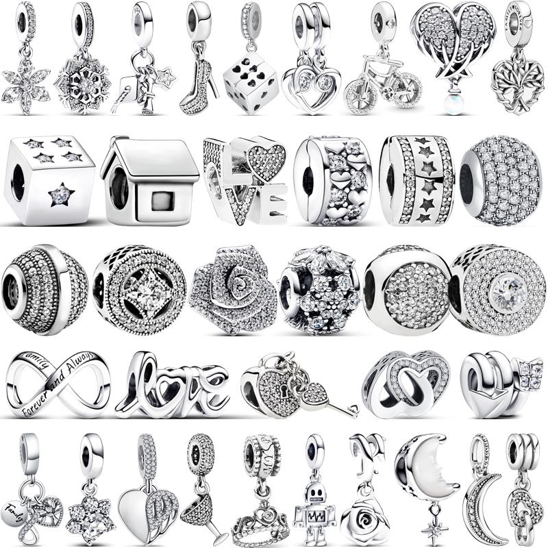 925 Sterling Copper Charm Twisting Arrow Lucky Dice Forever & Always Infinity Love Color Beads Fit Pantaro DIY Bracelet