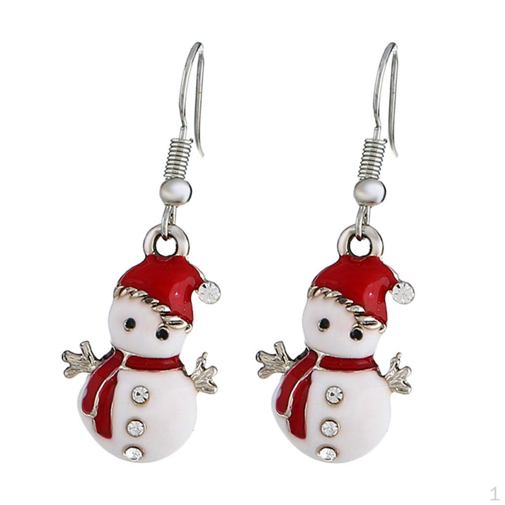 

Красочные рождественские серьги из сплава с пирсингом и кристаллами, мотаться на крючке snowman