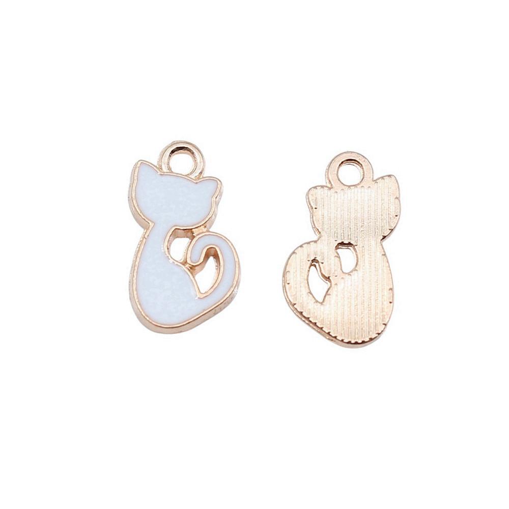 Enamel Charms Cats Pendants For Cute Pet Lover Jewelry Making Accessories