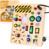 Montessori Busy Board Educational Toy for 1, 2, and 3-Year-Olds, LED Lights, Birthday Gift for Boys and Girls, Fine Motor Skills Development, Safe