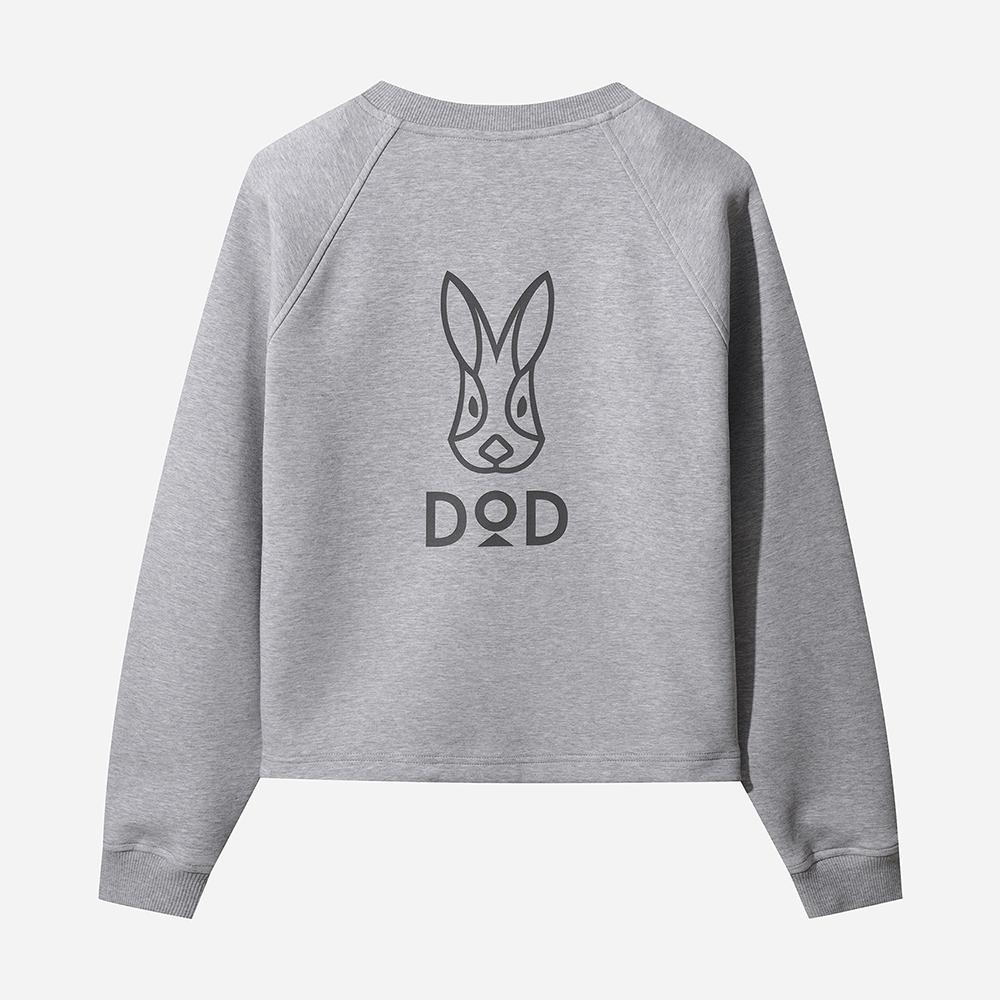 DOD Density Basic Crop Sweatshirt For Women (L.Melange Grey)