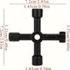 4-Directional High-Carbon Steel Keyless Key Wrench Multi-Functional Inner Triangular Ratchet Tool for Water Valve, Door Locks & Precision Adjustments