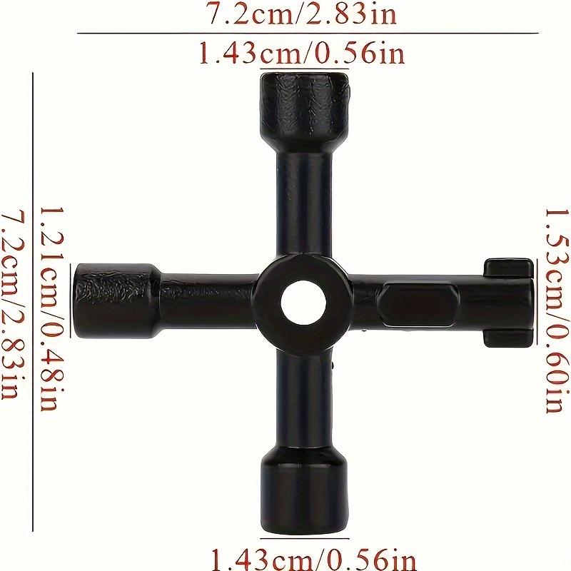 4-Directional High-Carbon Steel Keyless Key Wrench Multi-Functional Inner Triangular Ratchet Tool for Water Valve, Door Locks & Precision Adjustments