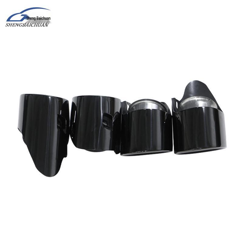 Black Titanium Quad Exhaust Tip for 19-23 Porsche Macan