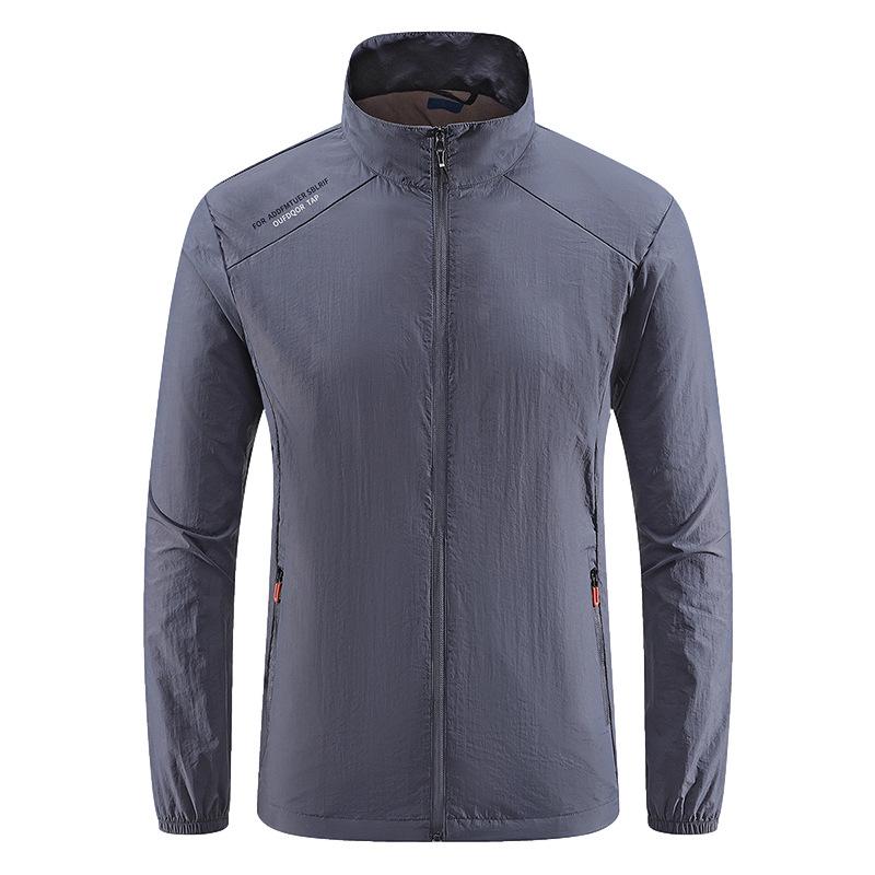 

Sunscreen Clothing Men s Summer Thin Section Breathable Ice Silk Outdoor Cycling Sportswear Stand-up Collar Sunscreen Clothing L