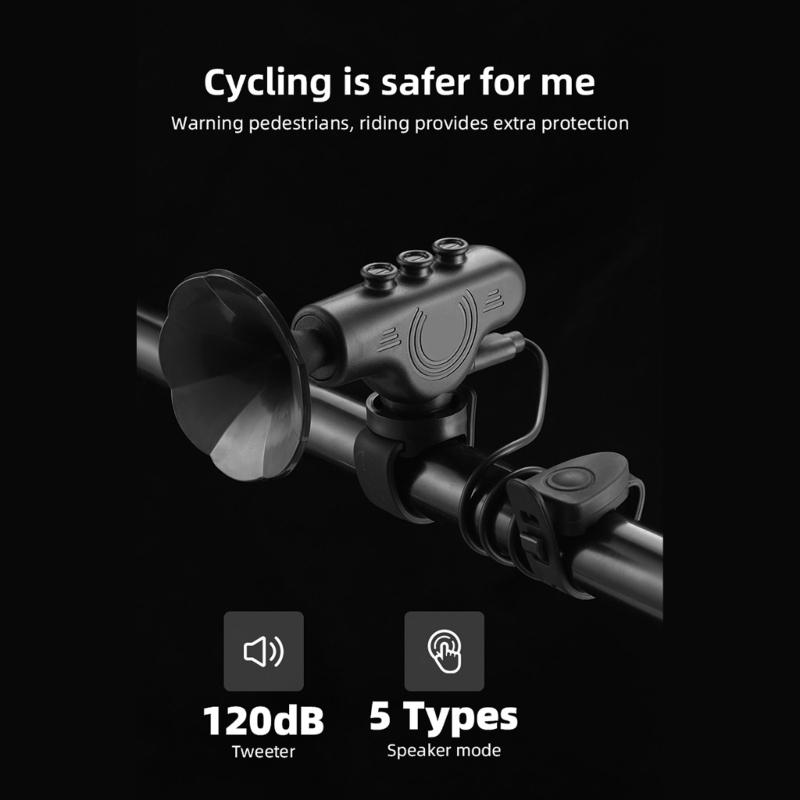 Electric Bicycles Horn Bike Electric Bells Mountain Bikes Horns USB Rechargeable Electric Bicycles Bells with Loud Sound