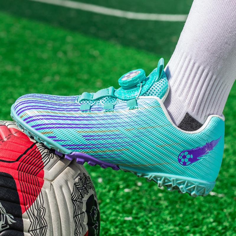 Elementary school boys Assassin football shoes children women's broken nails professional TF broken nails autumn and winter button sports tr