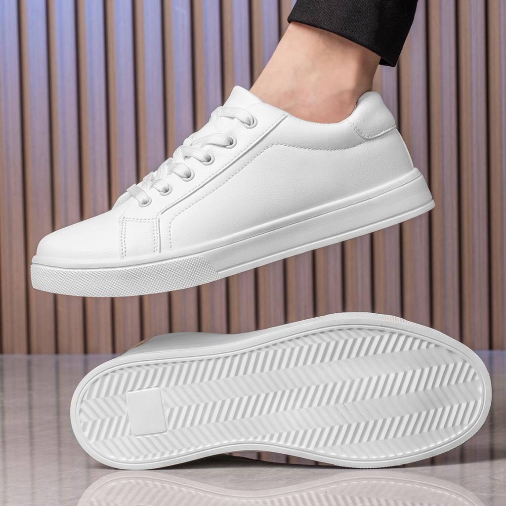 Pánské Tenisky Běžné Boty Pánské Ploché Zapatillas Hombre Lehká Pu Leather Prodyšná Bota Pánské Bílé Sportovní Tenisové Boty