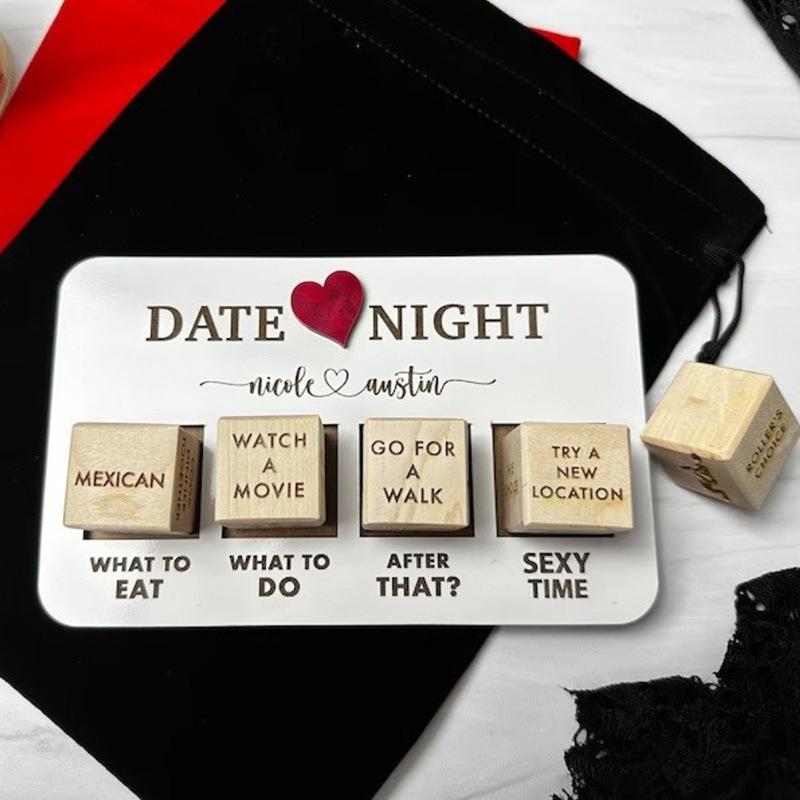 

Wooden Date Night Dice Set Fun Game for Couples Bachelor Parties and Adult Themed Events for Special Occasions sexy toy