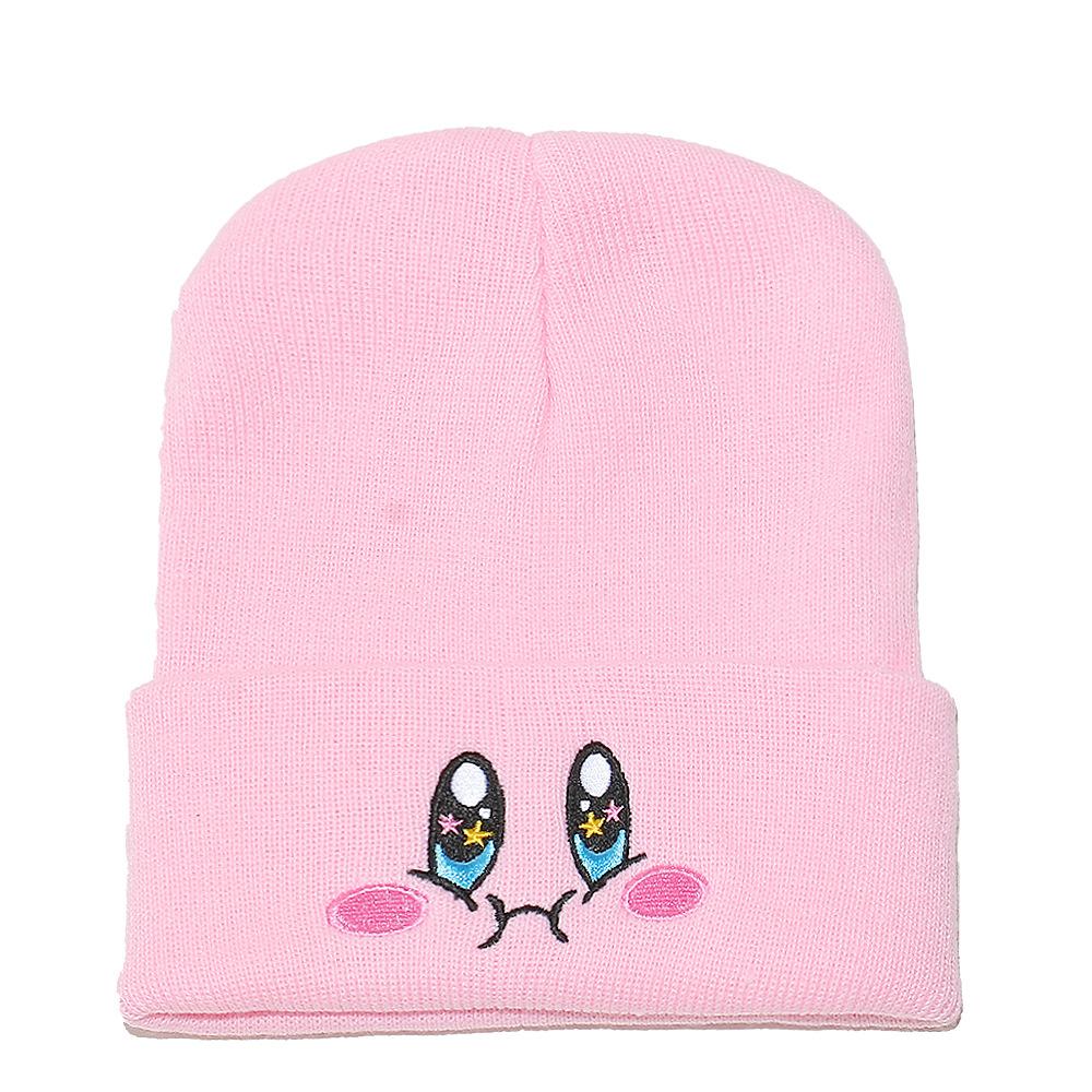 Schoolboy Autumn and Winter Star Kirby Cute Knitted Hat Women's Outdoor Pullover Warm Hat Wool Hat Cartoon