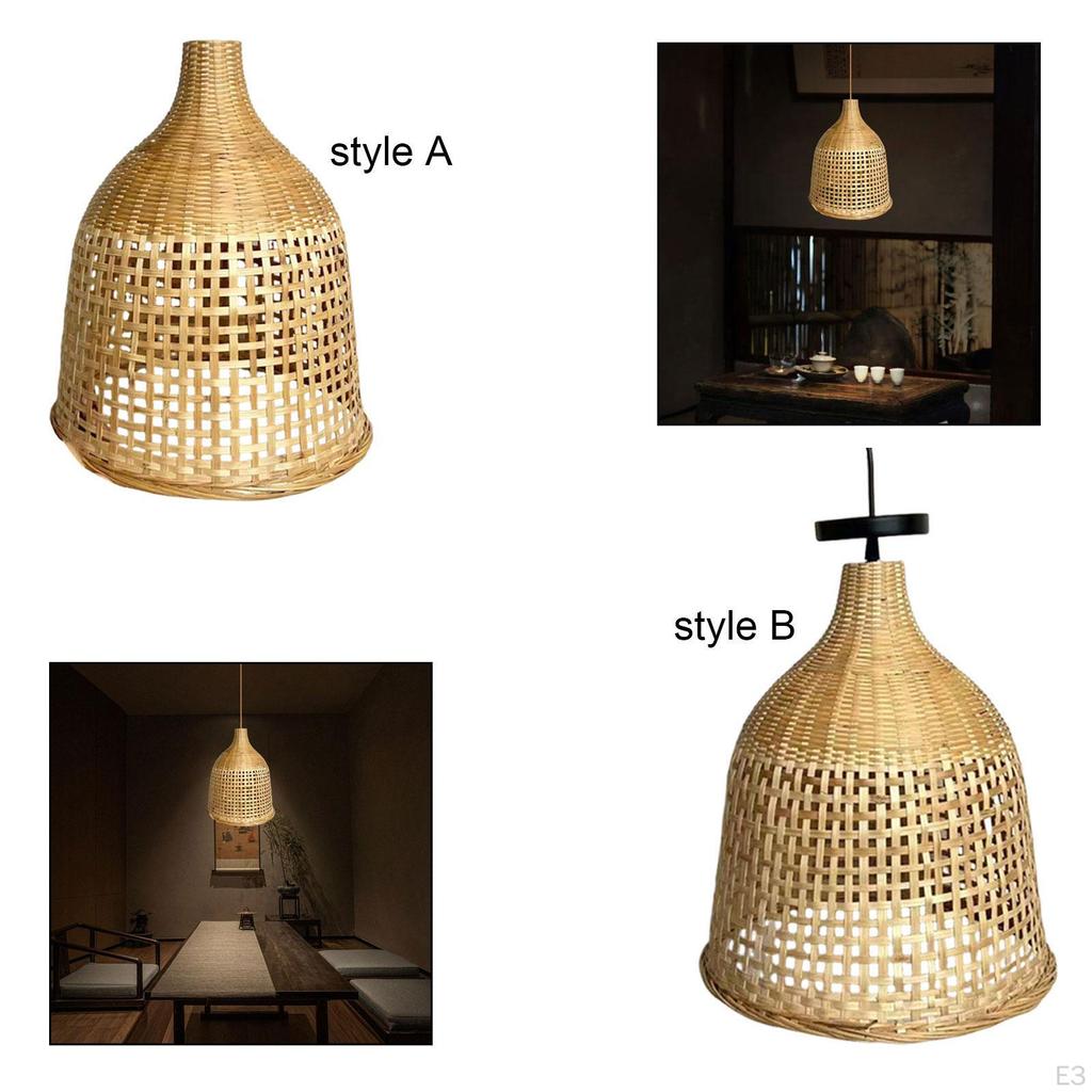 Handcrafted Bamboo Lampshade Retro Lamp Cover Decorative for Indoor Lighting Aesthetic Style