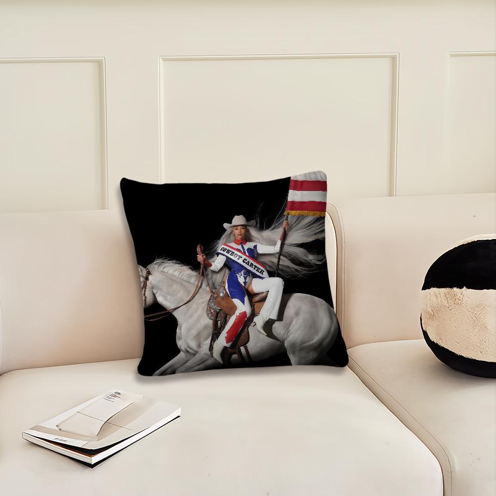B-beyonce Singer Cowboy Carter Cushion Cover Pillow Cover Decoration Room Home Sofa Living Office Car Nordic Simplicity