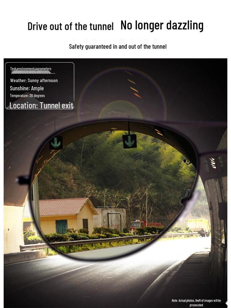 Men's Dual-Use Color-Changing Sunglasses: Day/Night Polarized Driving, Fishing & Trendy Glasses