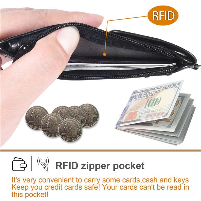 Vertical Leather Card Holder Wallet Multi-Pocket Neck Lanyard ID Badge Holder with Zip Pocket Card Slots for Work School Cruise Hotel