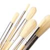 12Pcs Oil Brushes Round Head Pig Bristle Hair Acrylic Art Brushes Long Wood Rod Painting Brush Artist Supply