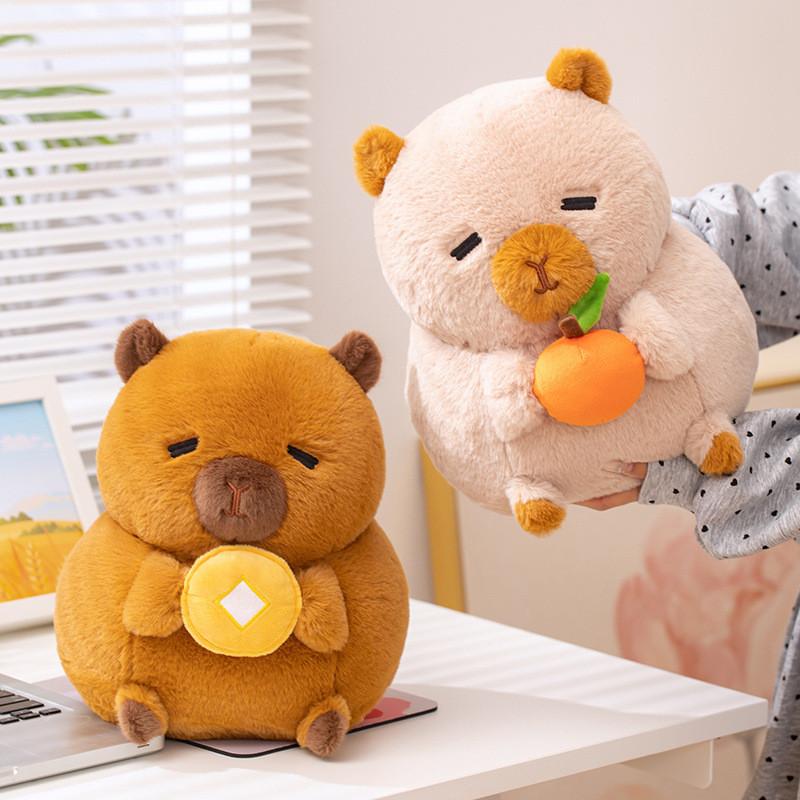 Persimmon Gold Coin Duck Capybara Plush Toy Animal Stuffed Doll Decorations