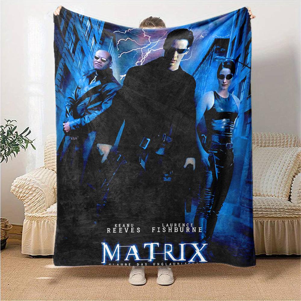 1pc Matrix Keanu Reeves Flannel Blanket Soft Warm Throw for Home, Office, Travel, All-Season Cozy Bedding GiftL1194