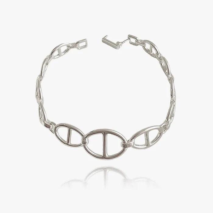 925 Silver Circular Ladder Chain Silver Bracelet