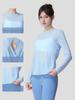 Women's Bamboo Yarn Quick-Dry Long Sleeve Yoga Top with Back Cross Design