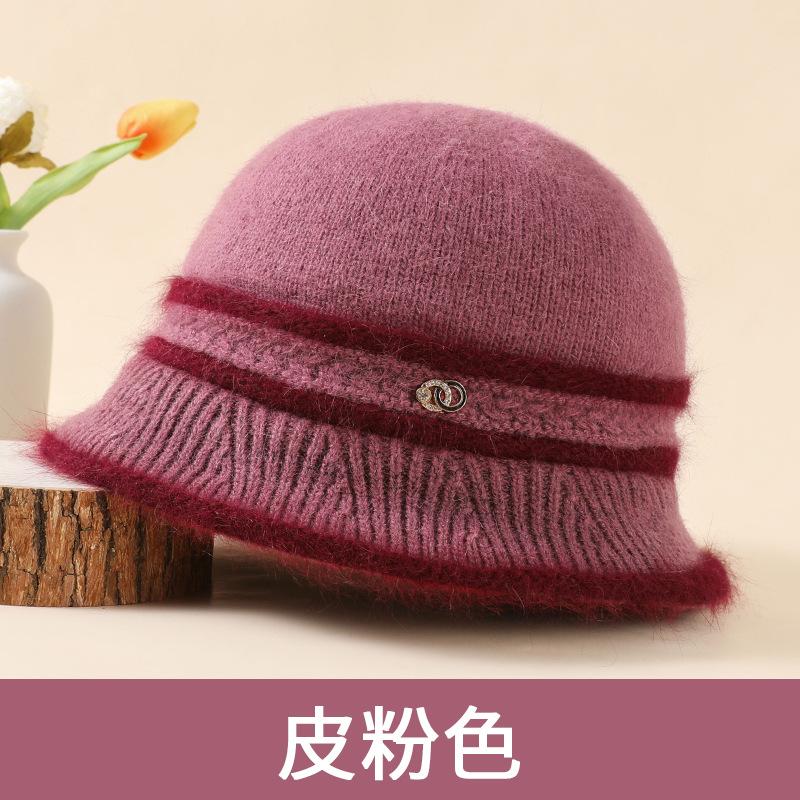 Winter Mother Hat Female Elderly Grandmother Plush Wool Hat Rabbit Fur Middle Elderly Warm Thickened Knitted Cotton Hat