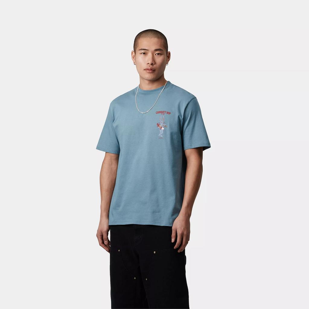 Carhartt WIP SS25 S/S Old Friend T-Shirt Cartoon Rabbit Print Crew Neck Short Sleeve T-Shirt Men Tops Blue I034773-2PA-XX