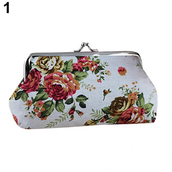 Orion Poșetă pentru monede pentru femei Geanta pentru bani Husă Portofel Chei Husă pentru carduri Motiv cu flori mari Hasp