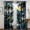 3D Sacred Blue Dragon Curtains Animal Wolf Curtains 2 Panels Children's Room Bedroom Decor Curtains Living Room Balcony Decor