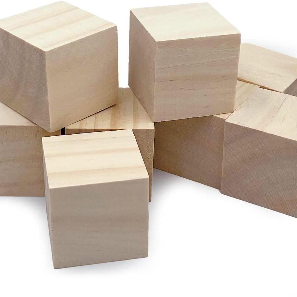 Cub de lemn Jucărie pentru copii Blocuri de construcție, Ajutoare didactice pentru matematică, Puzzle model DIY, Lemn de fag.