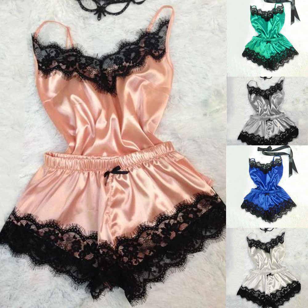 Luxurious Women Lingerie Silk Lace Robe Dress Babydoll Nightdress Sleepwear Set