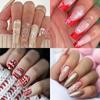 4 Sheets Christmas Nail Stickers for Nail Art 3D Self-Adhesive White Snowflake Nail Art Stickers Winter Xmas Tree Elk Design French Tip Nail Decals