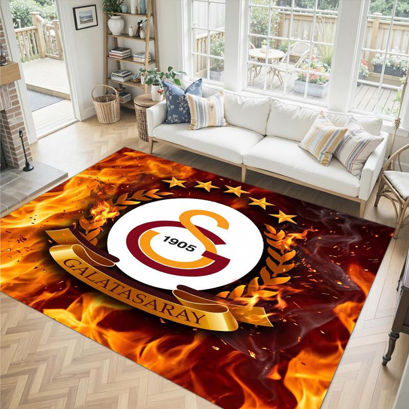 Galatasaray FC Design Crystal Velvet Carpet Cozy Non?Slip Printed Rug For Bedroom Living Room Entrance