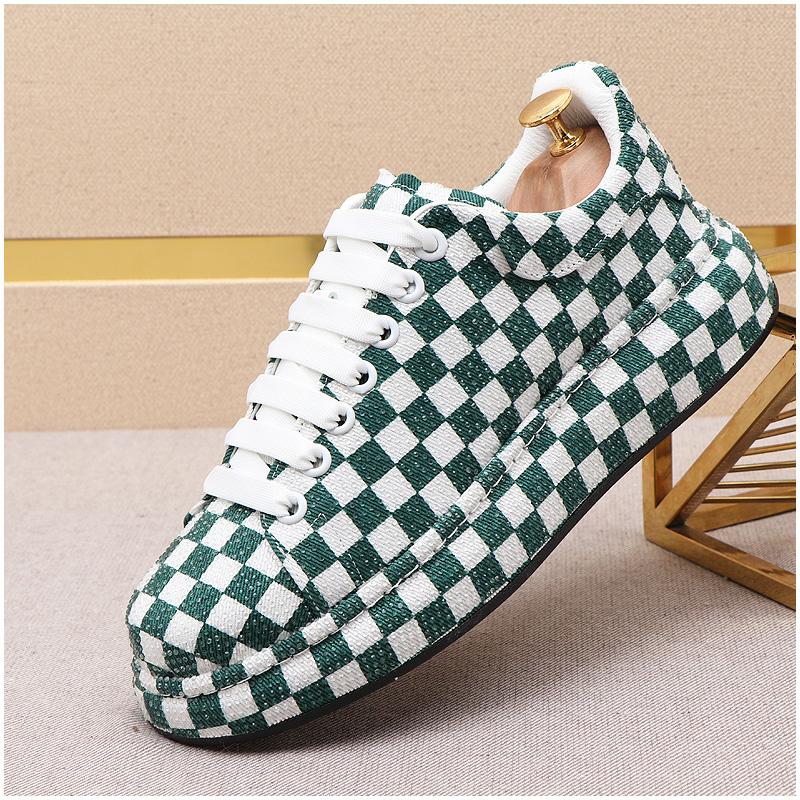

New Men Rhinestone Checkerboard Pattern All Match Brand Shoes Causal Flats Loafers Sports Walking Sneakers Zapatos Hombre Vest 6.5