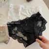 Female Spring and Summer Sexy Lace Transparent Mesh Yarn Low Waist Triangle Briefs