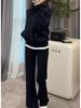 Plus Size Women's Sportswear Set: Hooded Jacket & Wide Leg Pants for Spring/Autumn – Sizes 2-300 Jin