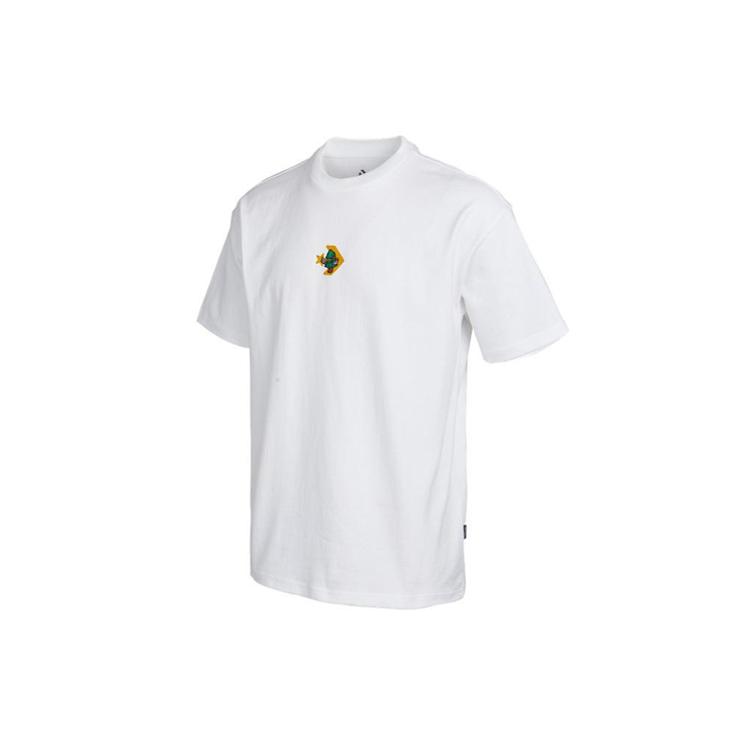 Converse T-Shirts Herren Weiß Rundhals Mäßig Gerader Schnitt 10022785-A01