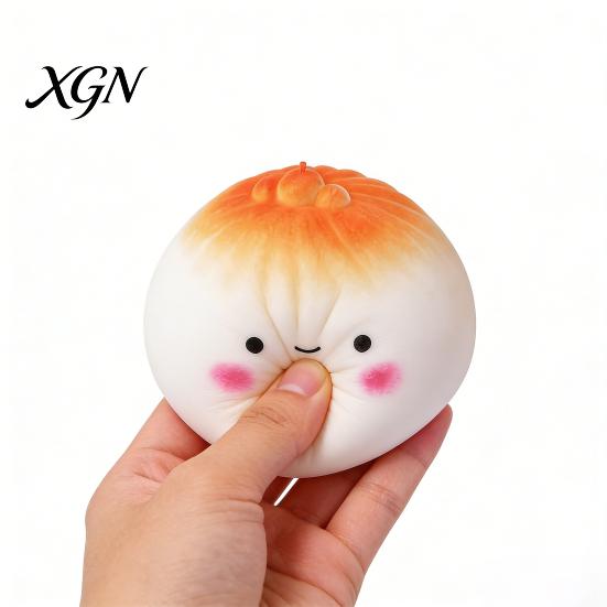 Steamed Bun Stress Toy Cartoon Fidget Relieving Stuffed Squeeze Simulated Dough Ball Dumpling Office Desk Slow Rebound