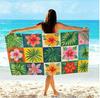 Microfiber Large Beach Towel, Sand Free Quick Dry, Cute Dog with Glasses Print, Colorful Pet Themed Towel