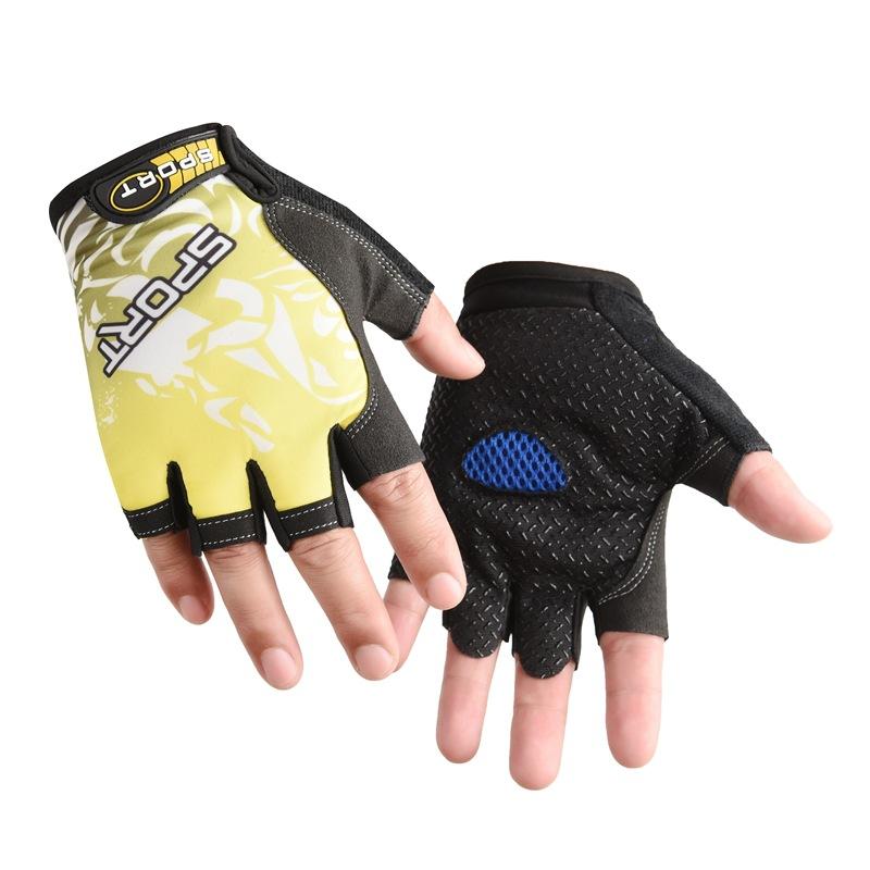 

Half Finger Cycling Gloves Hiking Fitness Yoga Driving Anti Slip and Shock-absorbing Mesh Fabric Breathable Outdoor Sports XL жовтий