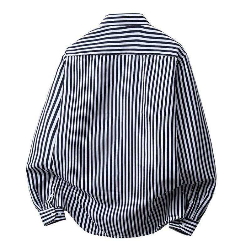Men S Loose Striped Long Sleeve Casual Shirt
