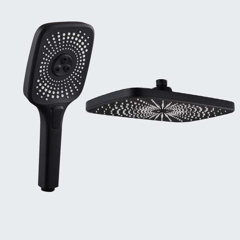 3 Modes Black Shower Head High Pressure Water Saving Rainfall Shower Set One-key Stop Water Gray  Handheld Shower Head