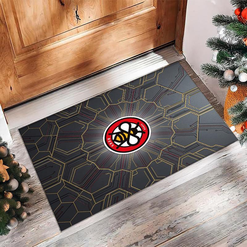 Brentford Football Print Crystal Velvet Rug, Comfortable Water Absorbent Non Slip Indoor Floor Carpet