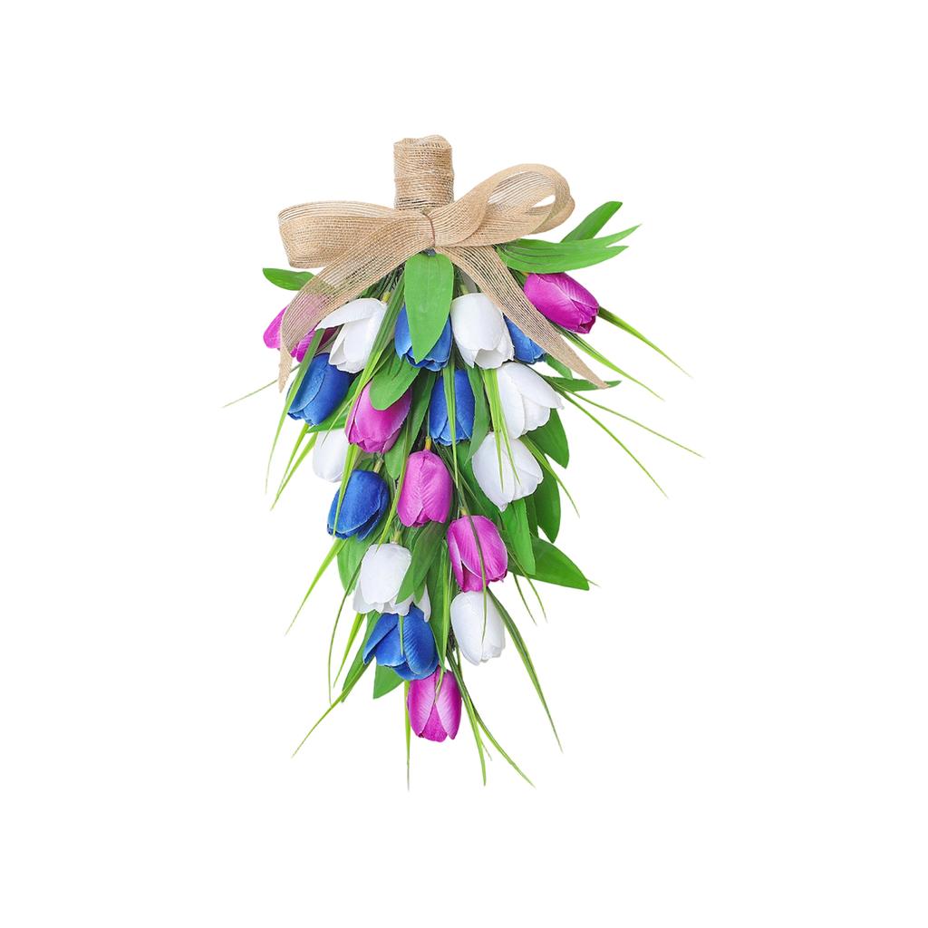 3D40cmFrühling/Sommer Ostern Simulation Auf dem Kopf stehender Kunststoff Türring Heim Feiertagsdekoration Türschmuck Hängend