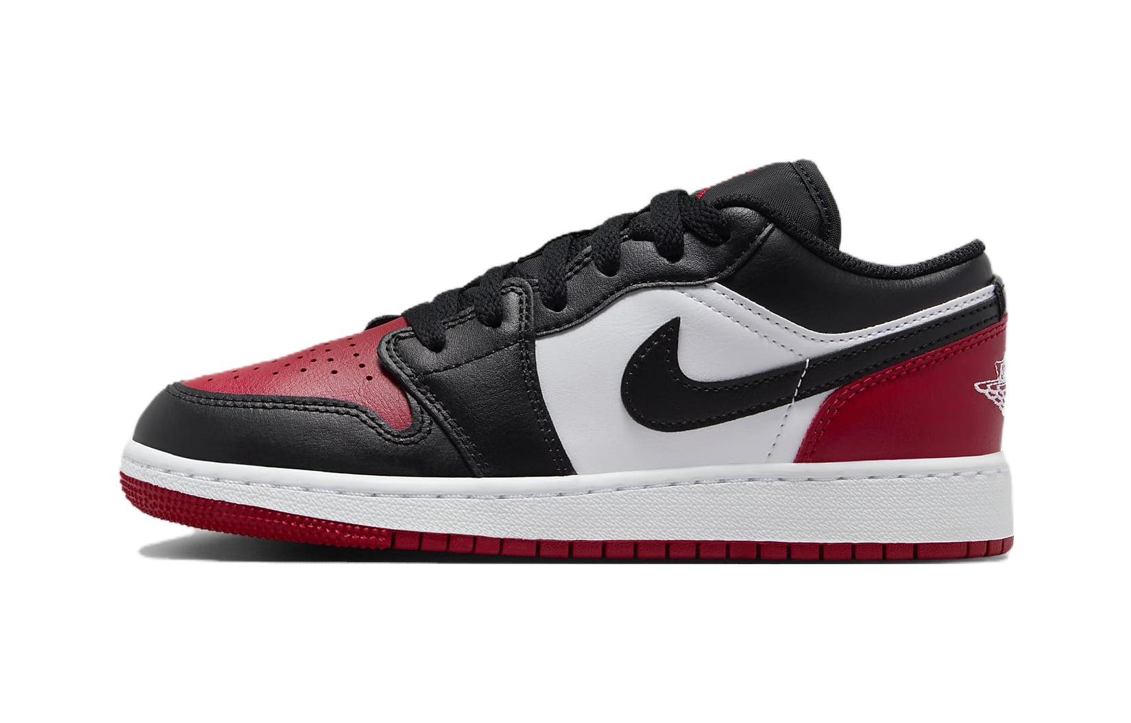 Jordan Kids Air Jordan 1 Low  Bred Toe  Sneakers 553560-161 38.5